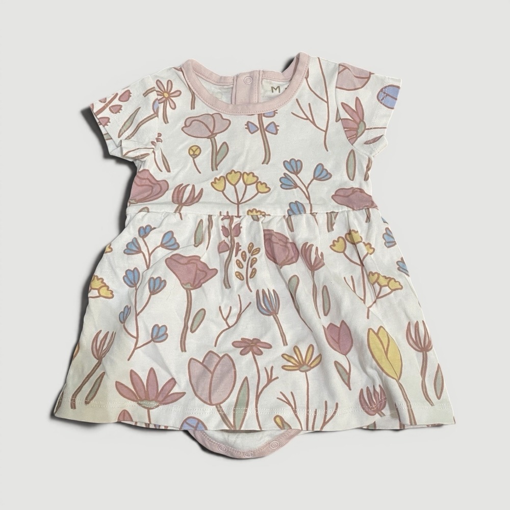 Monica And Andy Baby Skirted Bodysuit Dress Pink Floral 3-6 Months